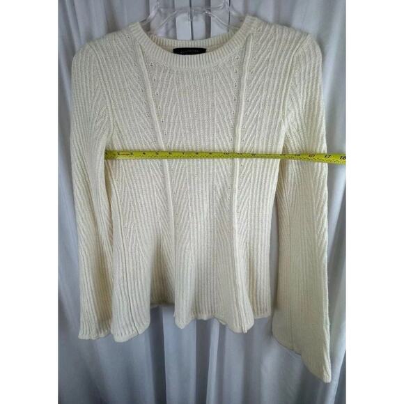 Ann Taylor Peplum Sweater Ivory S business casual academia 59-10 - Picture 7 of 12